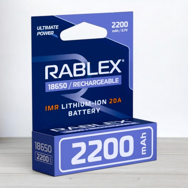 Акумулятор високотоковий Rablex 18650 Li-ion IMR 20A. 2200mah, 3,7V